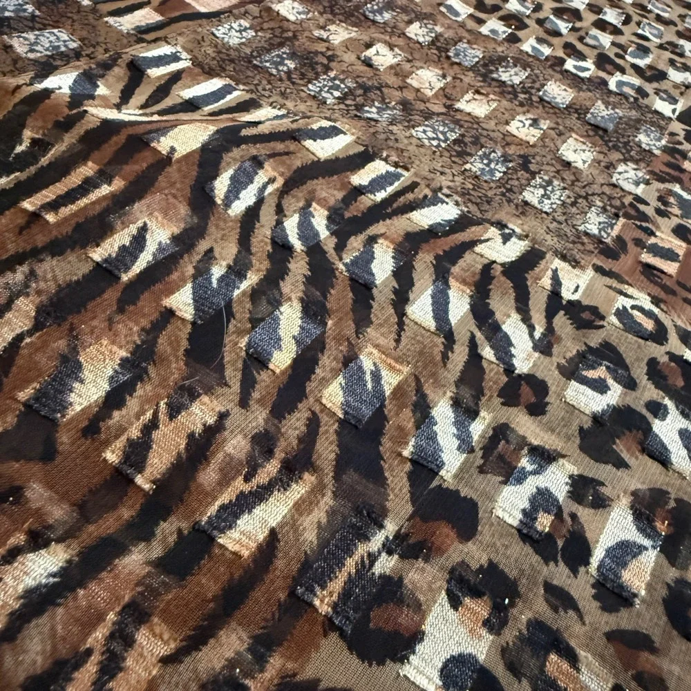 Animal Print Scarf Bundle 2 Pc Patchwork & Leopard‎ Polyester